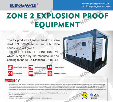 45kva 400v 50hz 3-phasige 4-Draht-Explosionssicherheit Dieselmotor DNV2.7-1 Zertifizierter Hubrahmen ATEX Dieselgenerator für Zone 2
