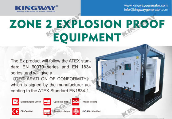 Offshore Plattform Canopy 25kva 400v 50hz 3-Phase 4-Draht-Explosionssicherheit Dieselmotor ATEX zertifizierte Zone 2 Offshore-Generator