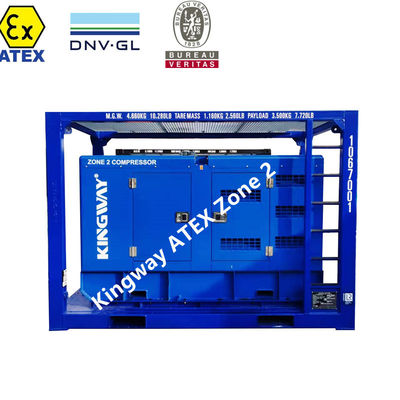 Atex Zone 1 Zone 2 Explosionssicherer 375cm3 Luftkompressor mit DNV2.7-1-Hofrahmen und Flammsperrer für Öl- und Gasfelder