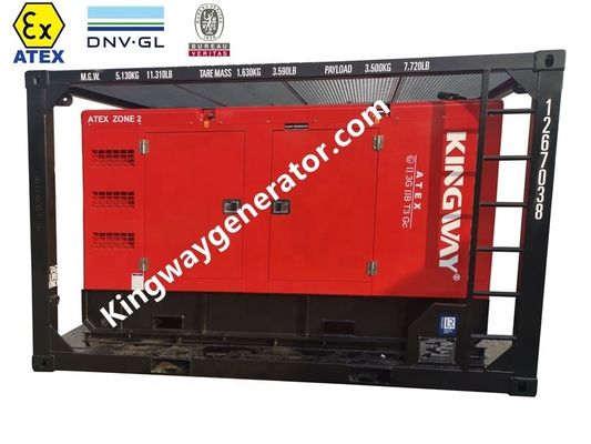 ATEX-Zertifizierung 3phase DNVGL 2.7-1 Schlittenrahmen 120kw 150kva Onshore Offshore Plattform Zone 2 Generator