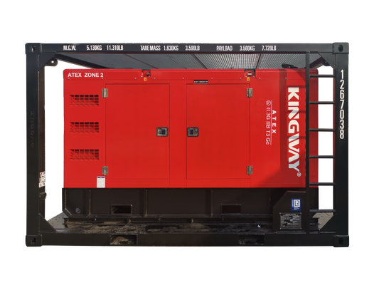 500KVA Kingway ATEX Zone 2 T3 Explosionsgeschützter schallgedämpfter Dieselgenerator mit DNV-zertifiziertem Hubrahmen